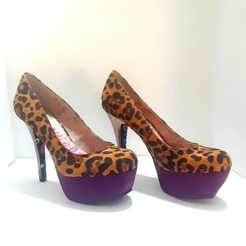 Betseyville By Betsey Johnson Leopard Platform Stiletto Heels US 9.5 Sexy High
